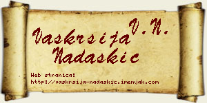 Vaskrsija Nadaškić vizit kartica